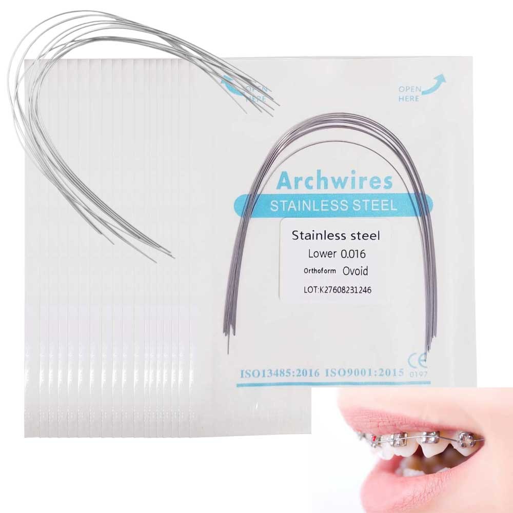 10pcs/pack Dental Orthodontic Stainless Steel Round Arch Wire Ovoid Form