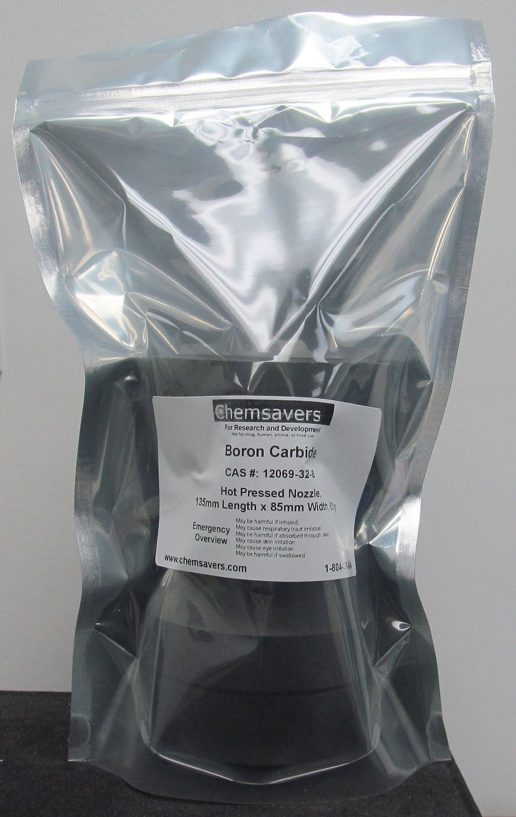 Boron Carbide, Hot Pressed Nozzle, 135mm Length x 85mm Width, 921g
