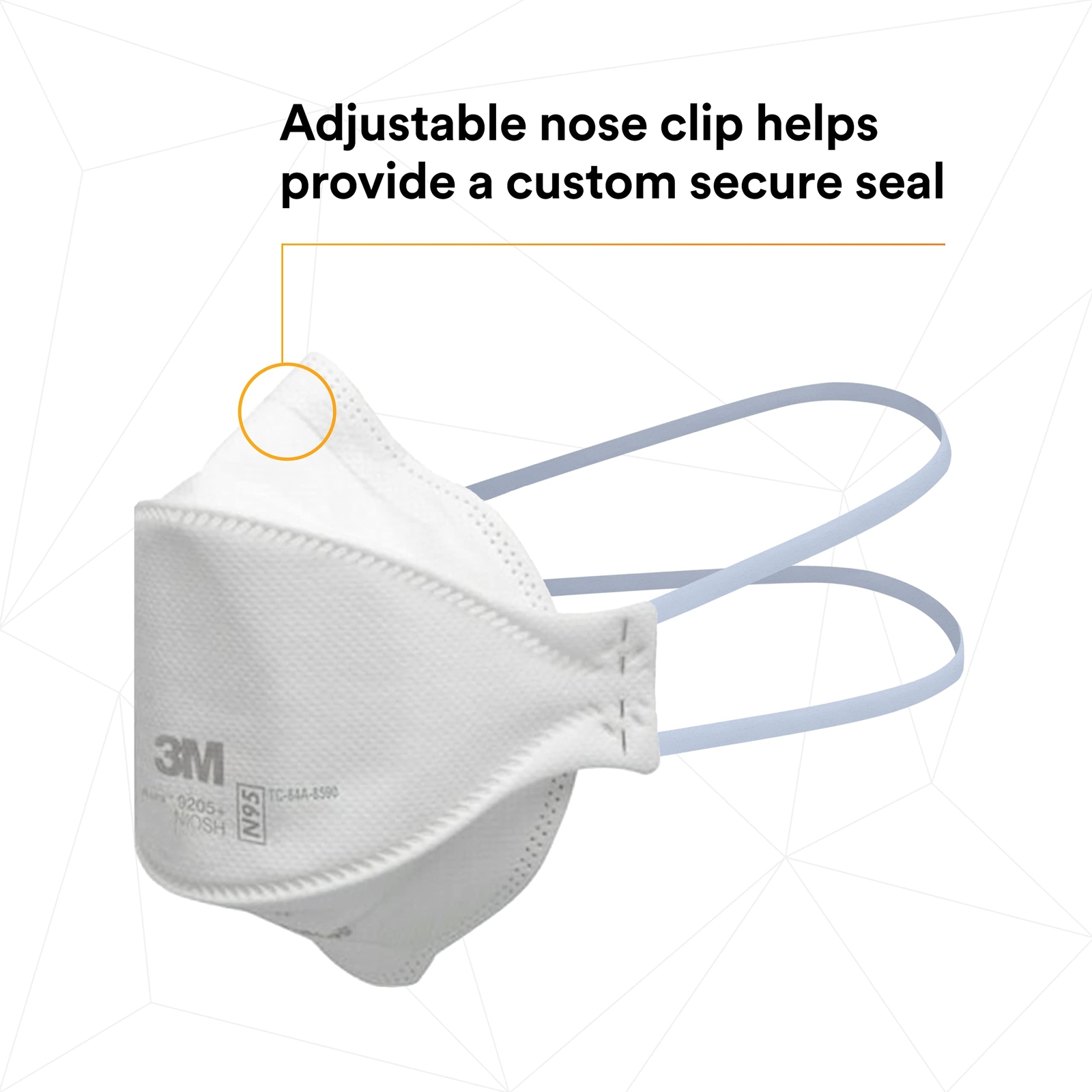 Case of 440 3M Aura 9205+ N95 NIOSH Approved Particulate Respirator Masks