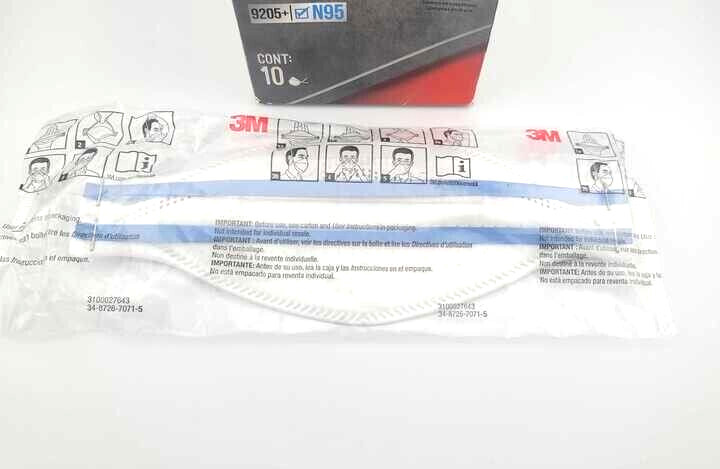 New! 9 Pack White 3M Aura 9205 N95 Particulate Respirator Face Mask – FREE SHIP!
