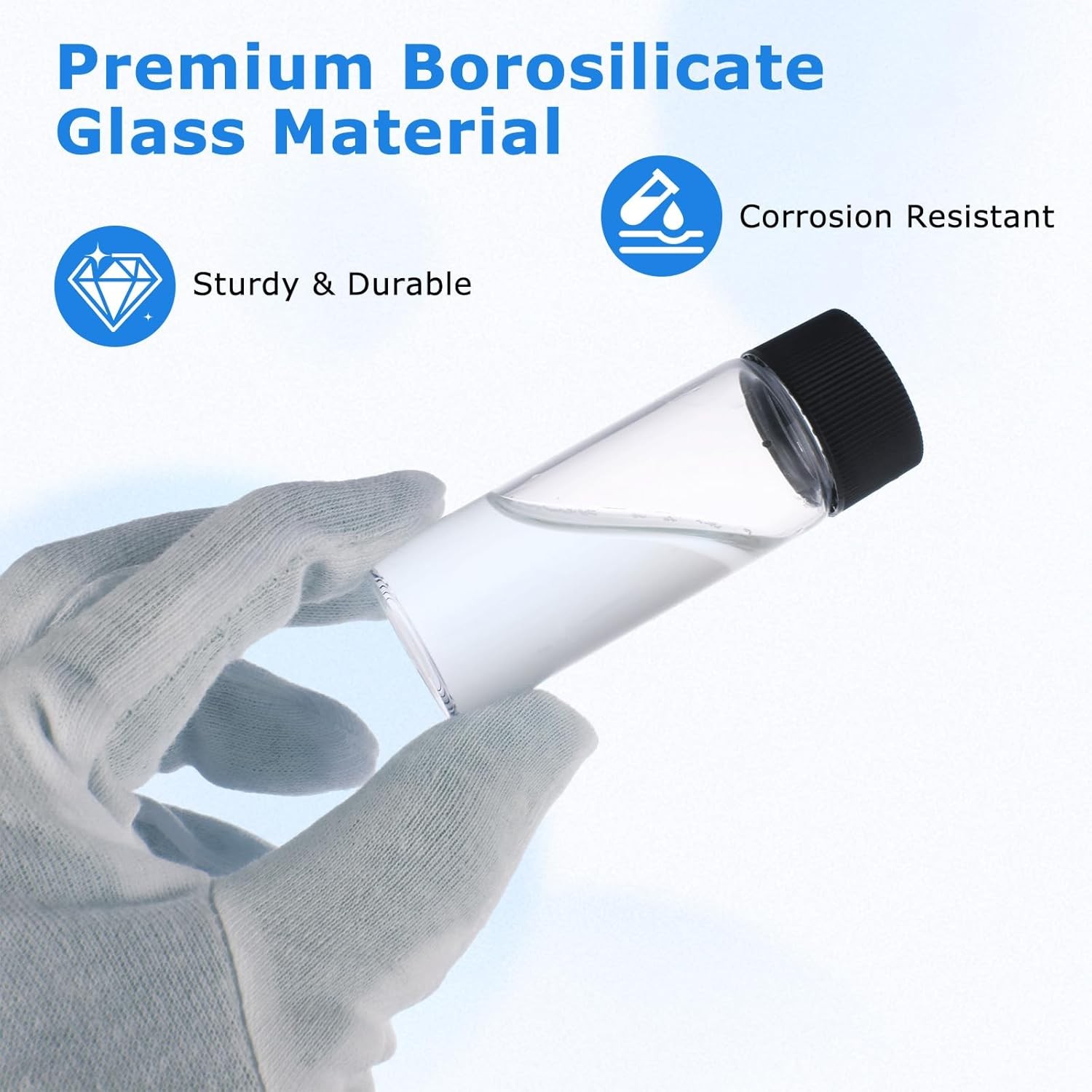 50Pack 30Ml Clear Glass Vials with Screw Caps Small Liquid Sample Vial LeakProof