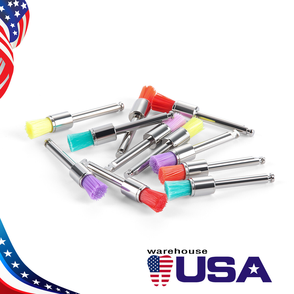 100pcs/Pack Dental Nylon Polishing Polisher Prophy Brushes Flat Latch Type RA