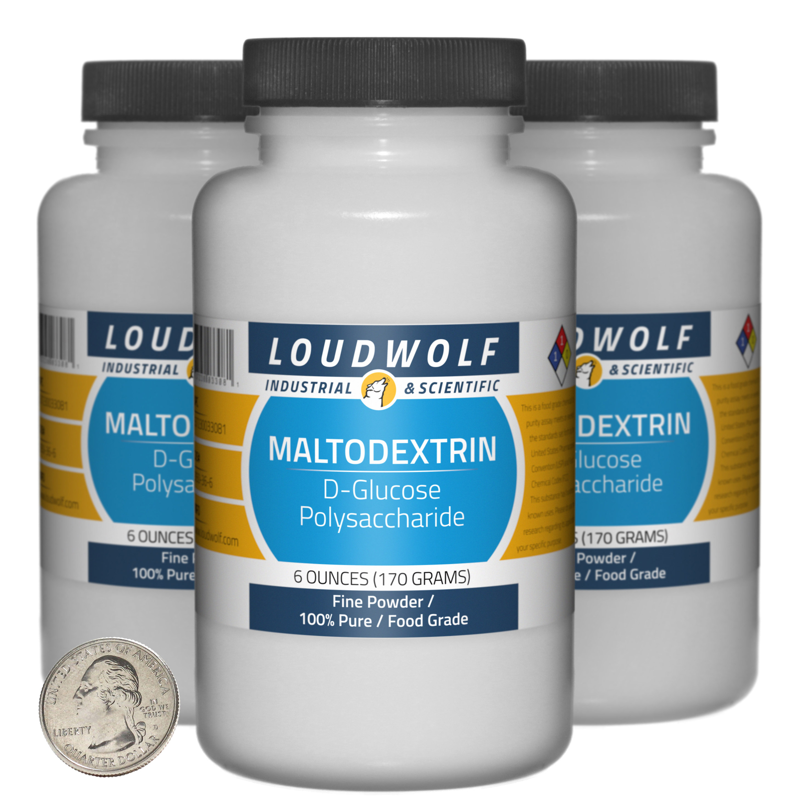 Maltodextrin / 1.1 Pounds / 3 Bottles / 100% Pure Food Grade / Fine Powder / USA