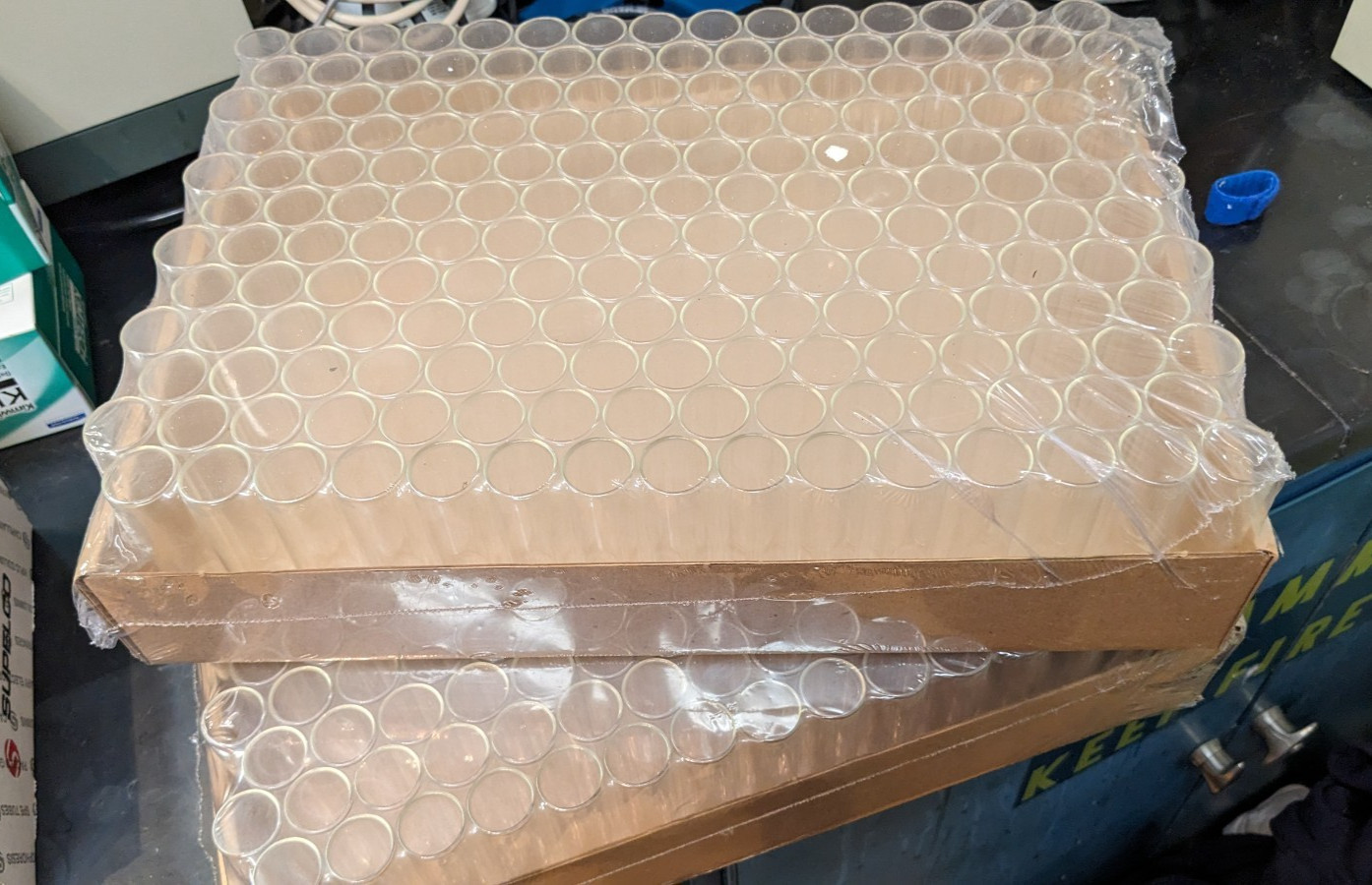 Bulk Lot 360 Glass Shell Vials 8 Dram 30mL 1oz Clear NOS 25mm x 95mm 2X180/Tray