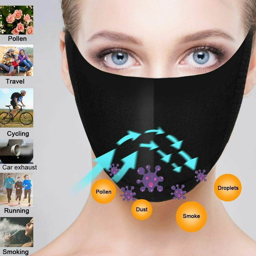 Adult 3D Respirator Black Fashion Face Mask Cover Washable Reusable Unisex