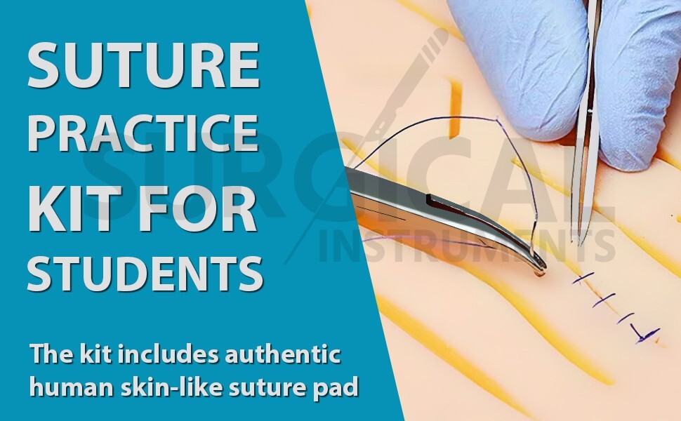 19 Piece Practice Suture Kit Set for Medical and Veterinary Student Training