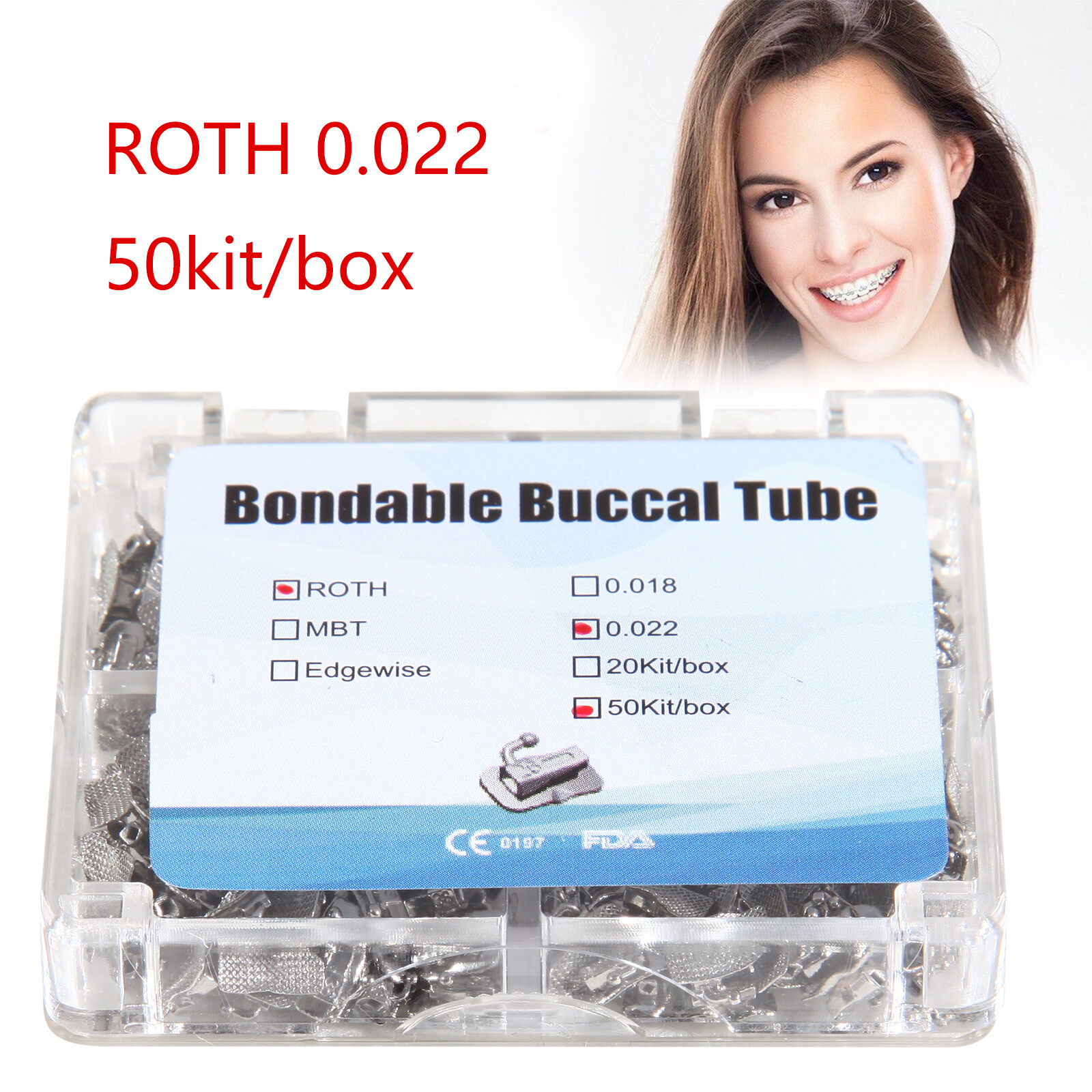 5o set/box Dental Orthodontic Bondable Buccal Tube Roth 022 1st molar CE&FDA OR