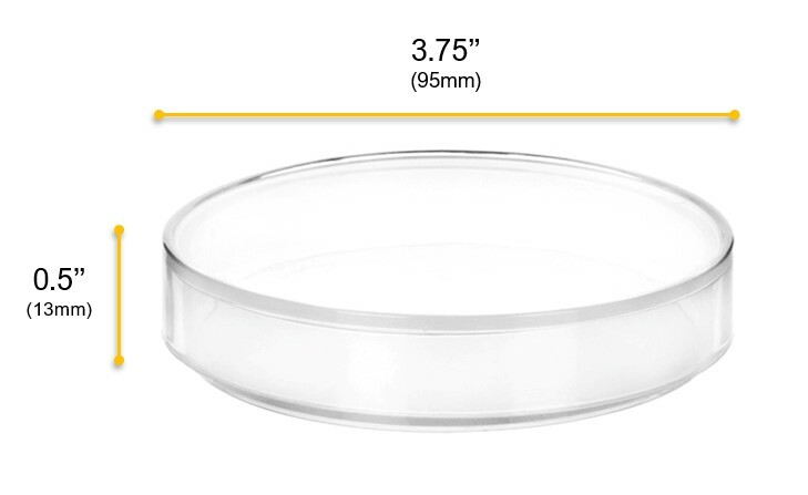 Eisco Labs Polypropylene Plastic Petri Dish – 3.75″ Diameter, 0.5″ Depth
