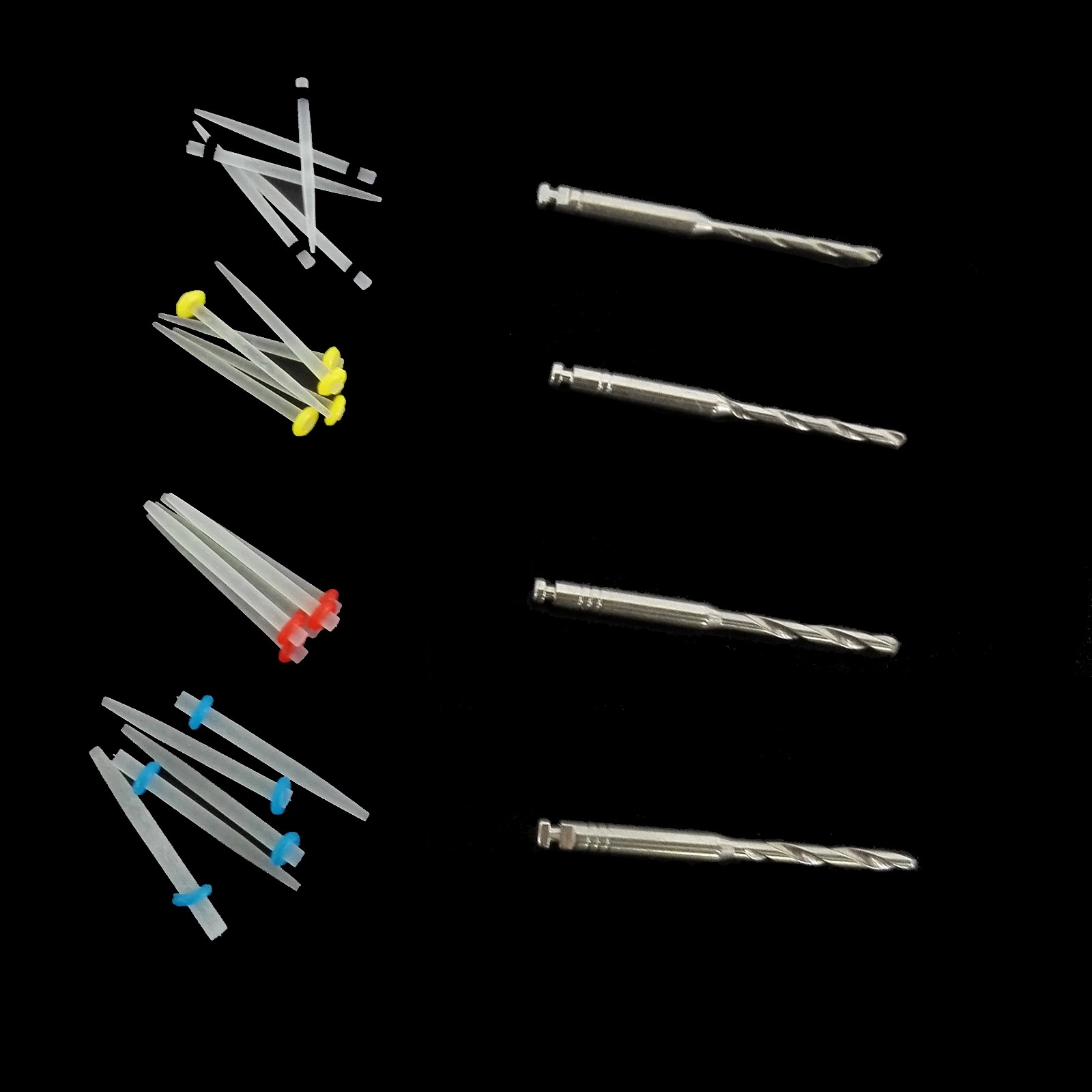 Dental Endodontic Posts Endo Fiber Post Kit 1.2mm 1.4mm 1.6mm 1.8mm +4* Drills