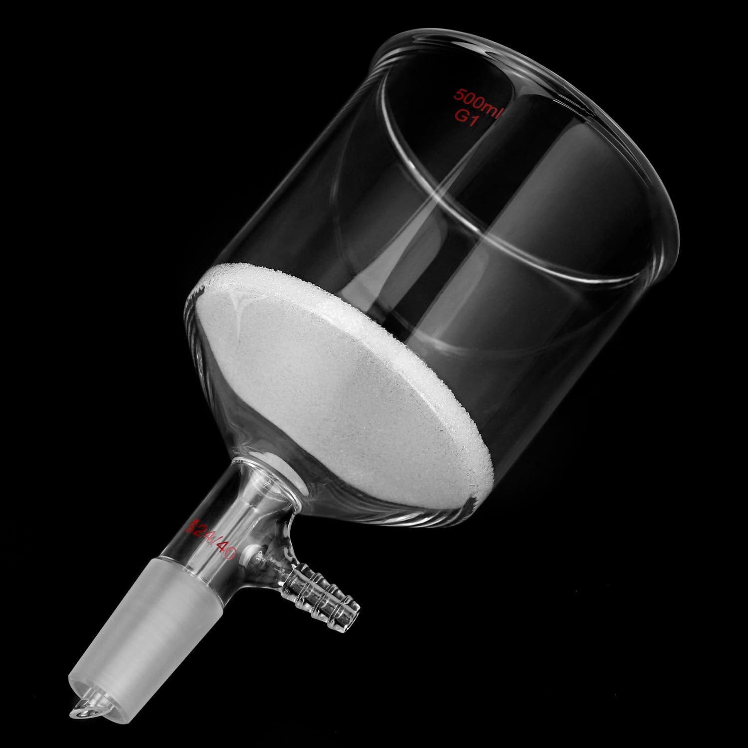 500mL Buchner Funnel G1 Coarse Frit 24/40 Joint Vacuum 94mm ID Lab Glass Filters