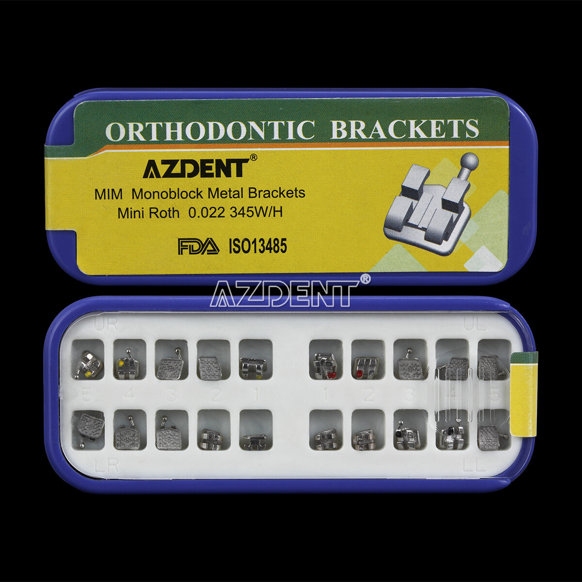 AZDENT Dental Orthodontic C3 MIM Bracket Braces Mini Roth MBT .022 Hooks 345