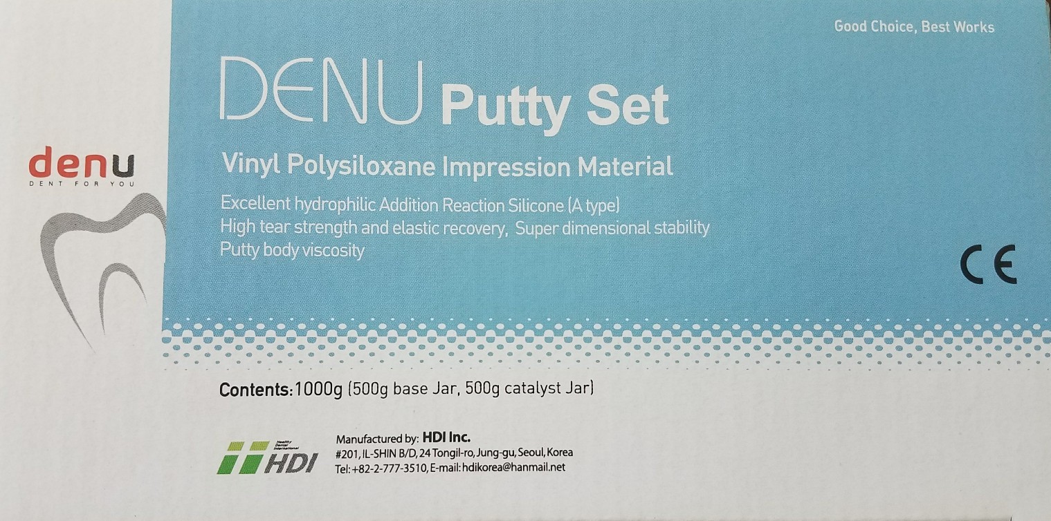Dental Impression Material Denu DuoSil Putty Set 1000 g Hydrophilic PVS