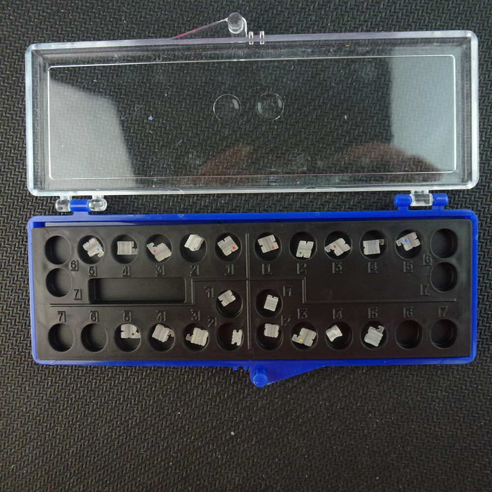 1Pack Orthodontic Ceramic Bracket 022 345W/H mesh Base Dental MINI Brace ROTH/MB