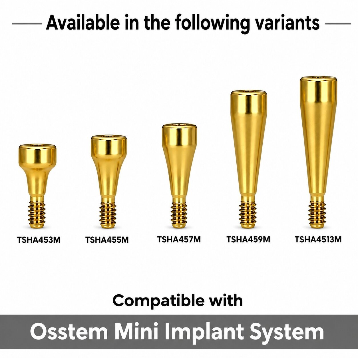 5Pcs Healing Cap Abutment Internal Hex Hiossen & Osstem Mini Regular Cover Screw