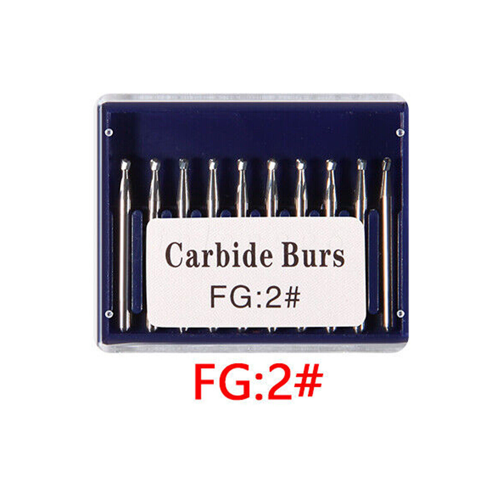 10-100pcs Dental Tugsten Round Carbide Burs FG 1-8 Bur for High Speed Handpiece