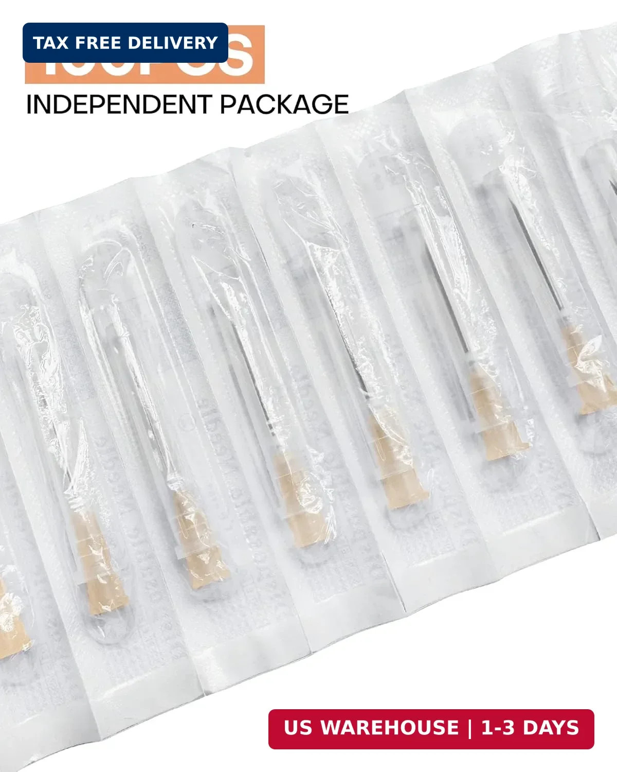 25Ga 1 Inch Disposable Needle 100 Pack Dispensing Lab Individually 25G FAST SHIP