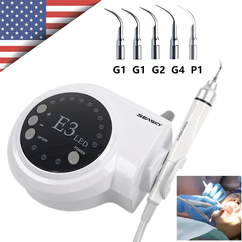 Dental Ultrasonic Scaler + LED Handpiece + 5*Tips Fit SKYSEA EMS Cavitron