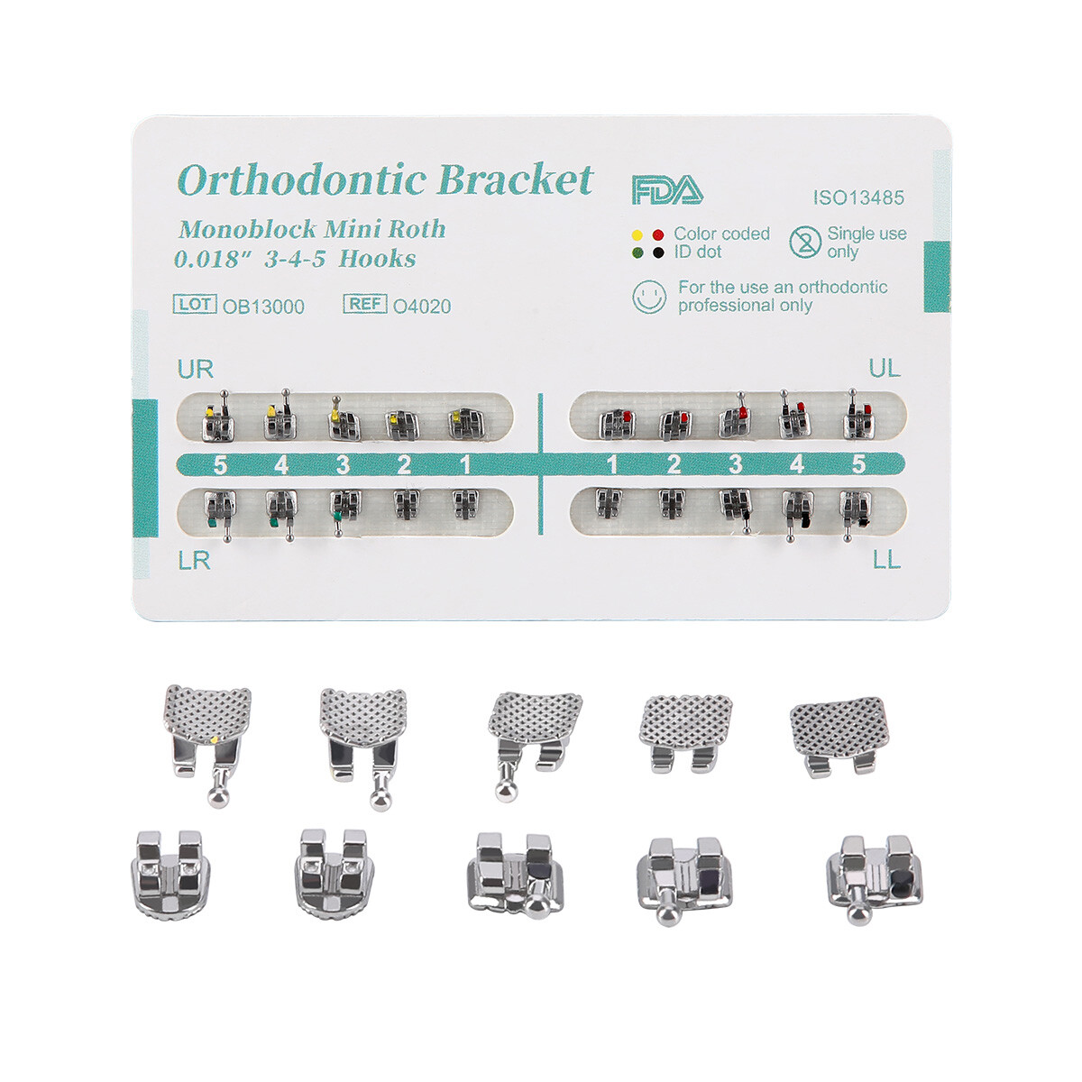 Dental Orthodontic Braces Brackets Mini Roth.022 Hook 345 /Round Arch Wires NITI