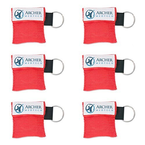 6 pack – Key Ring CPR Mask – Emergency Face Shield with One-way valve