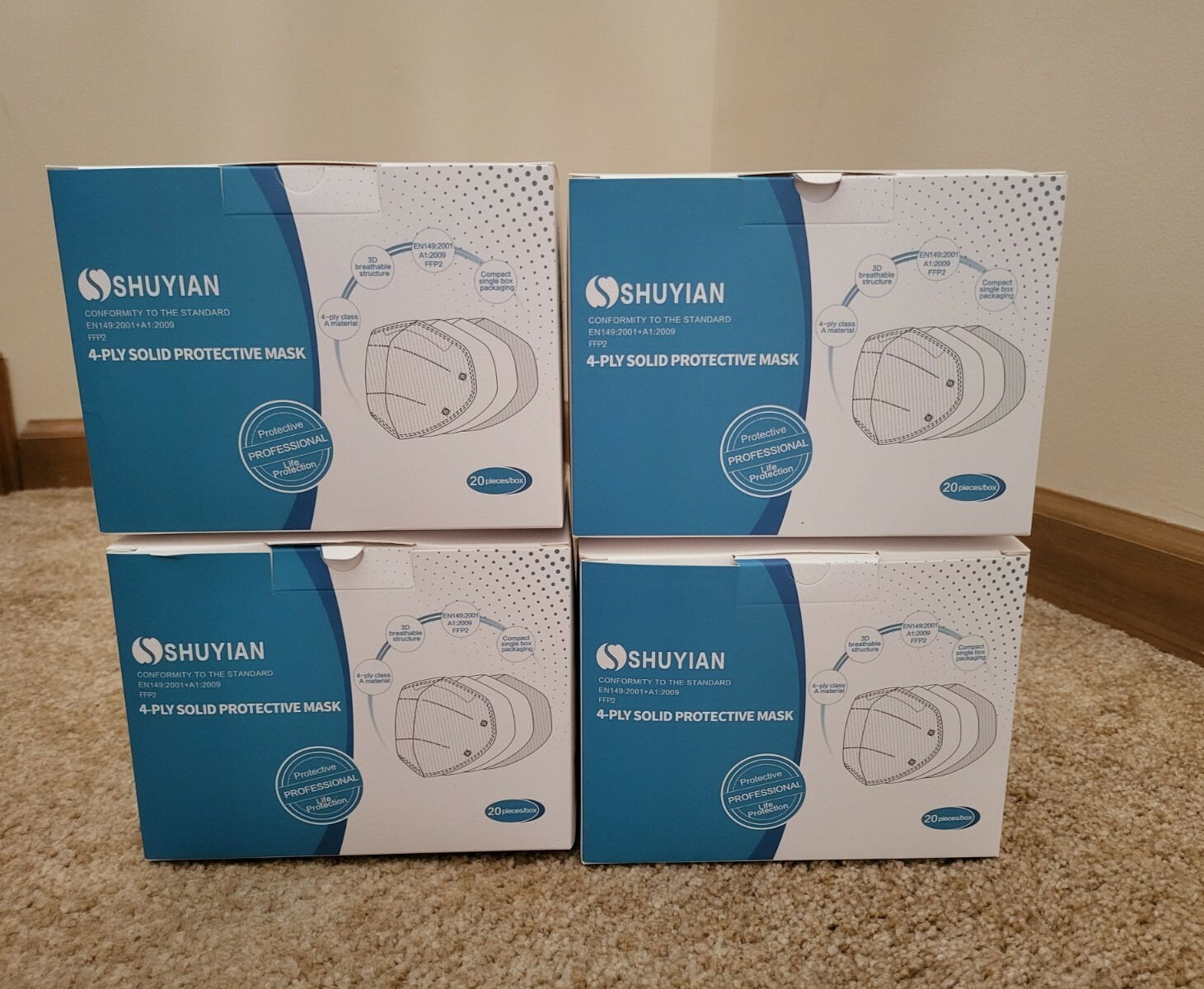 20/40/100 Pcs White KN95 FFP2 Protective Face Mask BFE 95% Disposable KN95 Mask
