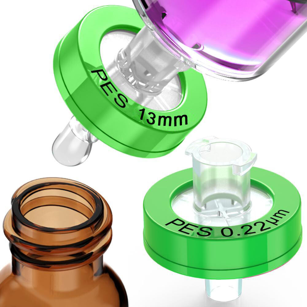 300pcs PES Syringe Filter 13mm /25mm/33mm Membrane Non-Sterile/Sterile 0.22um PP