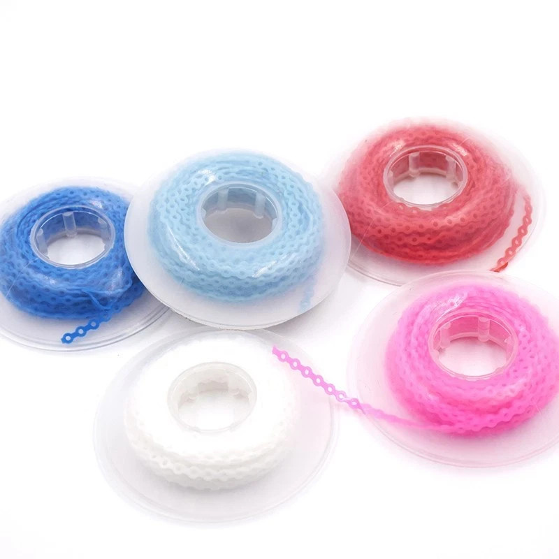 44Color Orthodontic Dental Rubber Band Elastic Power Chain Long/Short/Continuous