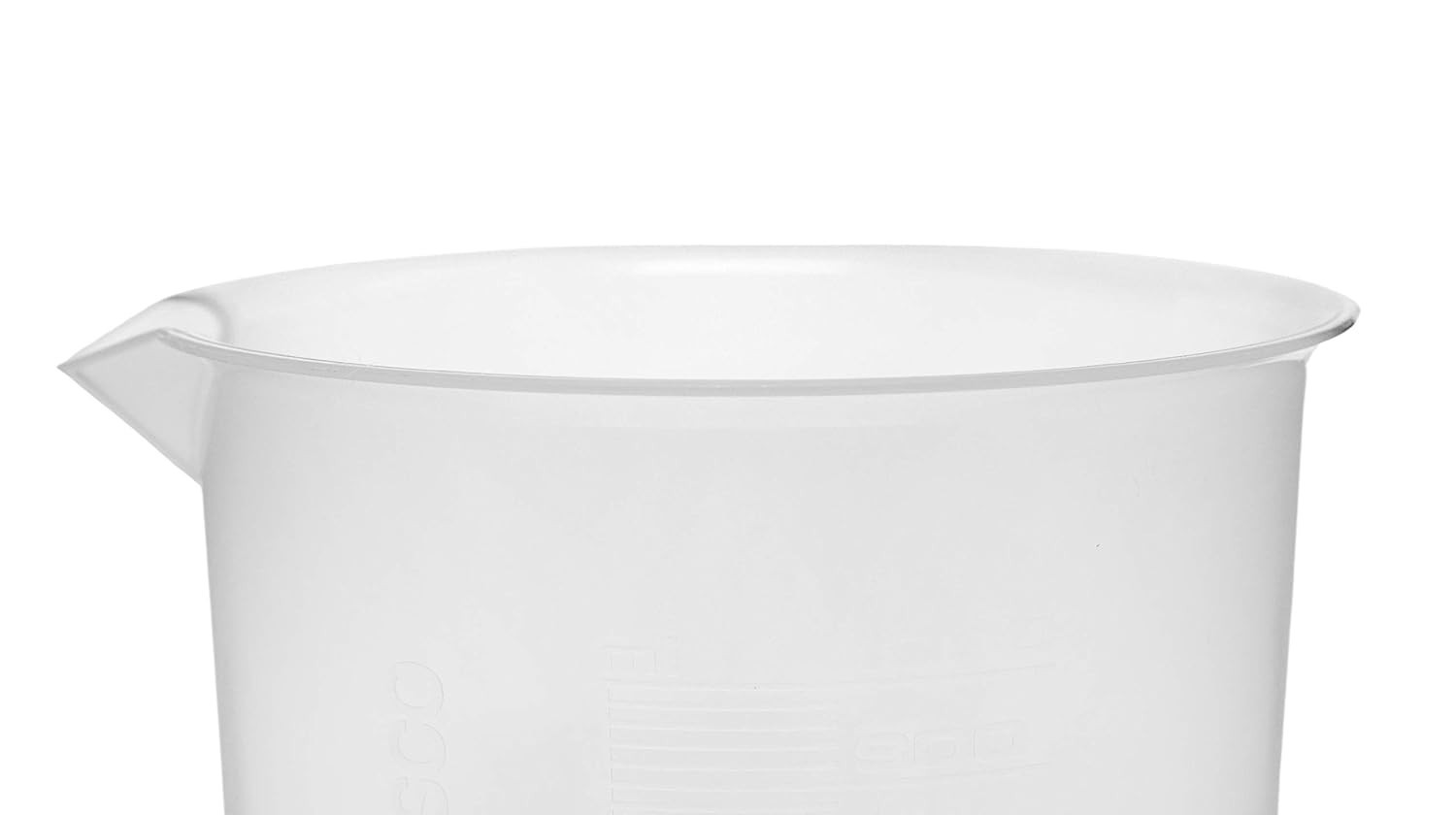 Plastic Beaker, 5000ml – Polypropylene Plastic – Raised Graduations, Tapered Spo