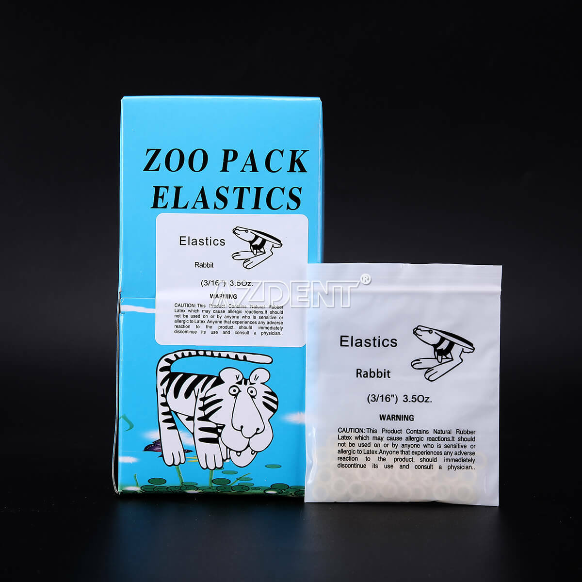 Dental Orthodontic Elastics latex Rubber Bands 5000pcs 3.5 OZ 1/8(chipmunk)
