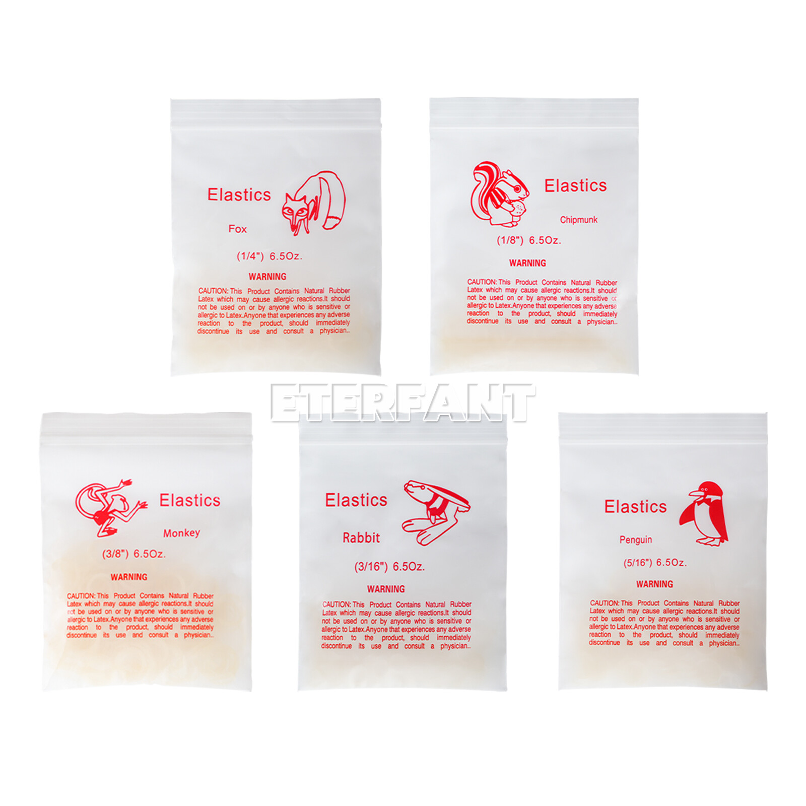 5000PCs ETERFANT Dental Orthodontic Rubber Bands Elastic Latex Braces 6.5oz 1/4