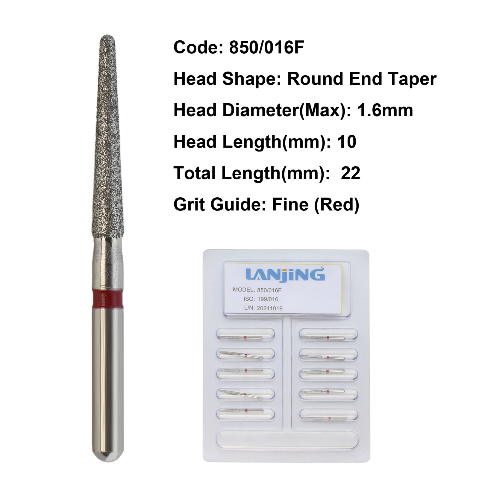 Dental Burs Diamond Round End Taper Surgical Long Ball Barrel FG for High Speed