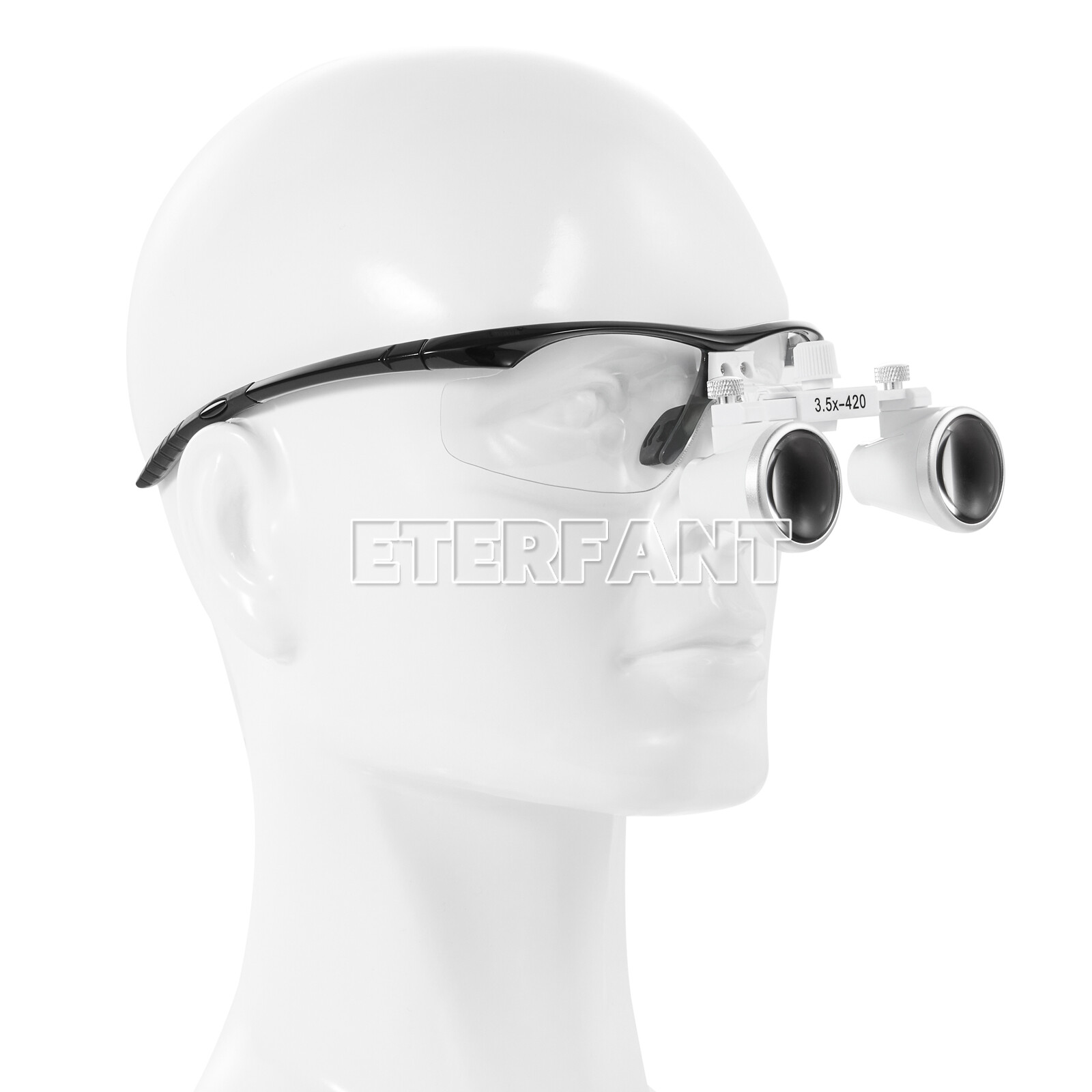 ETERFANT Dental Surgical Binocular Loupes Glasses Lens Magnifier 3.5X-420m Black