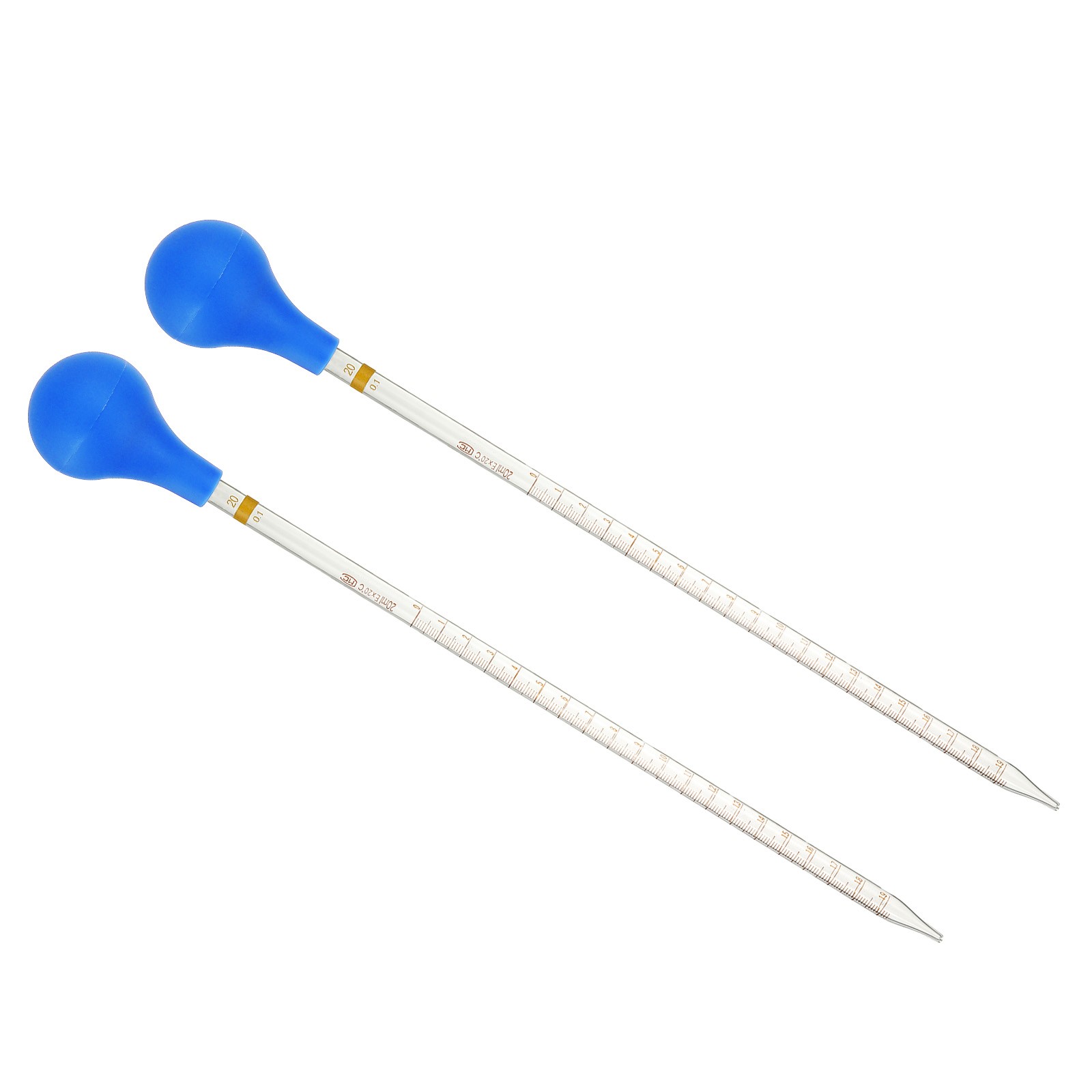 Graduated Dropper Pipettes Kit, 2pcs 20ml Pipette with Rubber Cap, Clear
