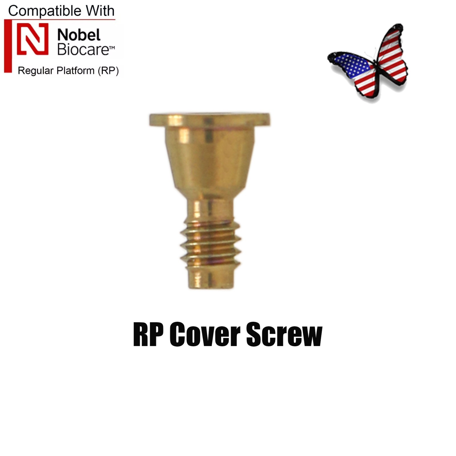 US Nobel Active Dental Regular Platform RP Healing Abutments & Cap Closure Screw