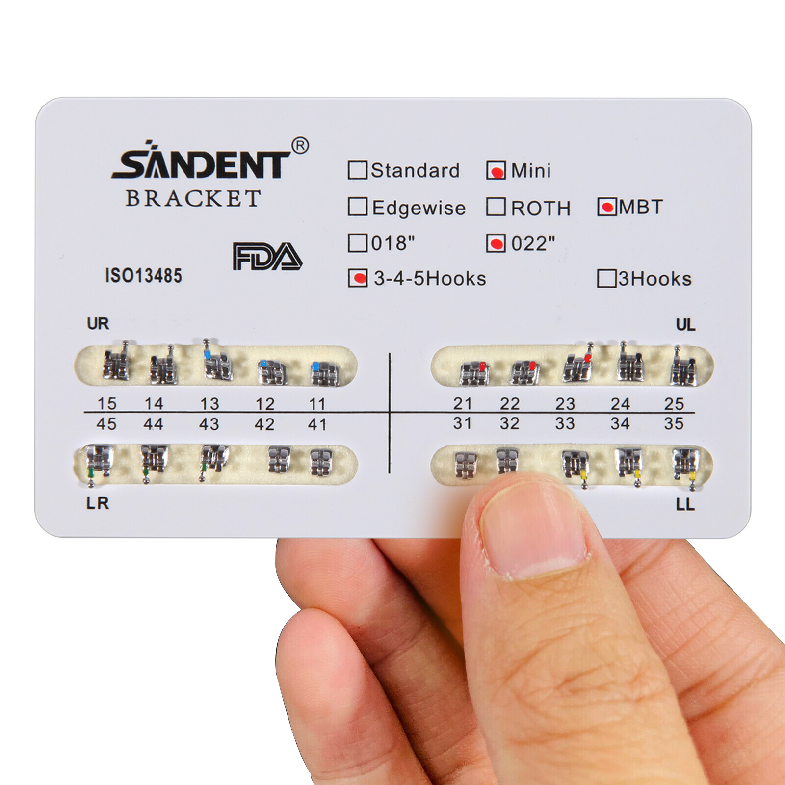 10 Packs/200pcs Orthodontics Metal Mini MBT 022 Slot Bracket 345 Hooks USA ark
