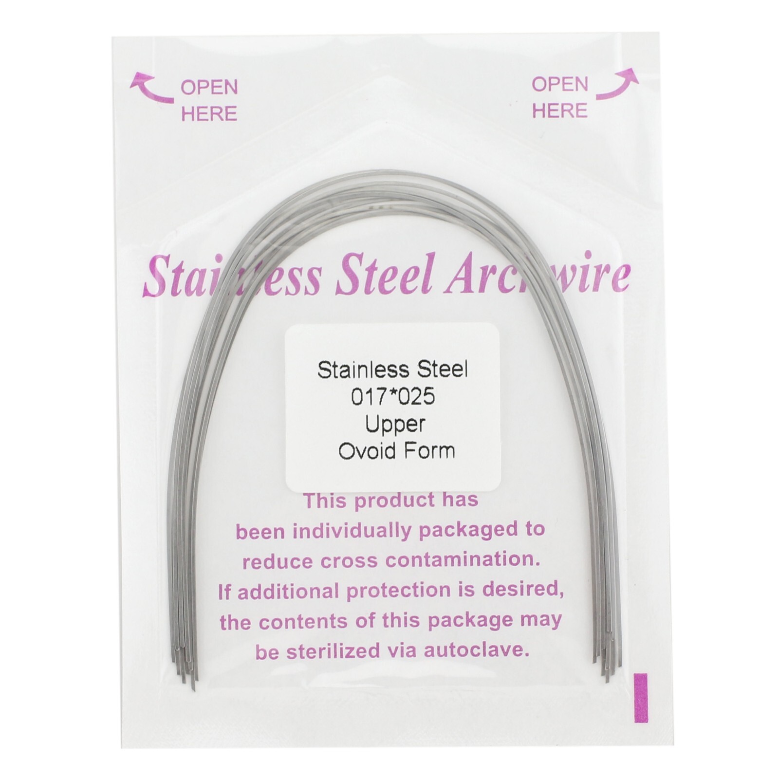 Dental Orthodontic Arch Wire Rectangular Ovoid Stainless Steel 16×16 17×25 18×25
