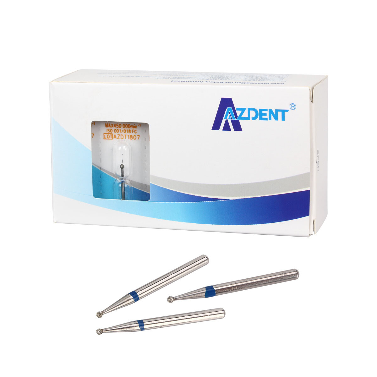 20X (100pcs) 100 Types AZDENT Dental Diamond Burs for High Speed Handpiece