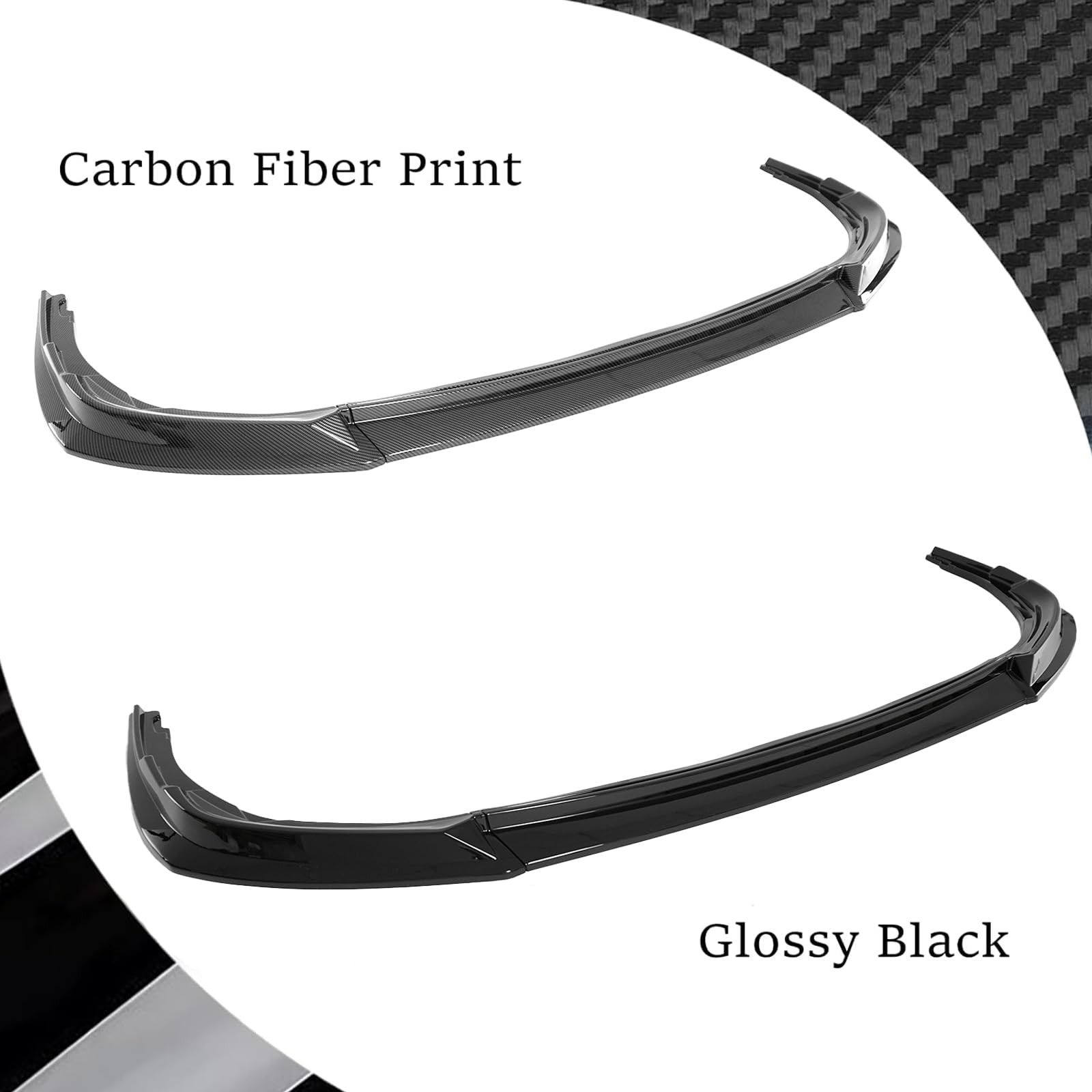 Front Spoiler Lip Splitter for Toyota Camry SE XSE 2018-2020 Carbon Fiber Print
