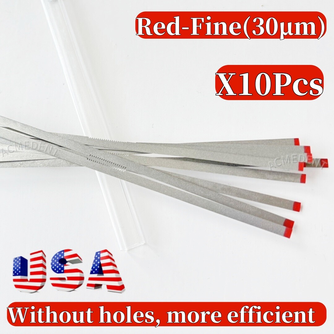 10Pc Dental Saw Diamond Polishing Finishing Strip Fine Orthodontic IPR None Hole