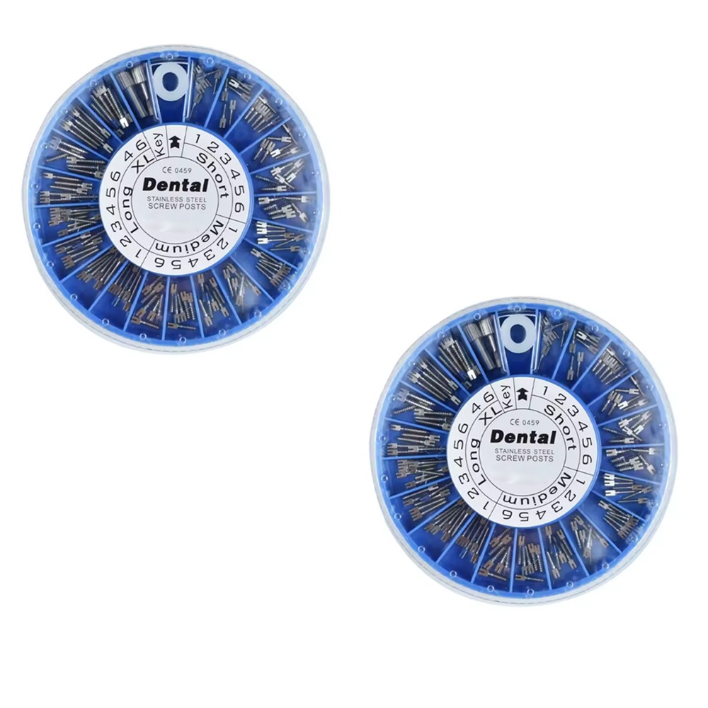 120/240Pcs Dental Screw Post Gold/Steel Plated Conical Root Canal Pins