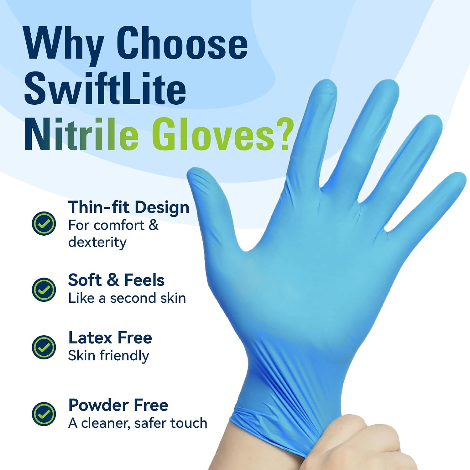Nitrile Gloves, Food Safe Disposable Gloves Latex Free, Blue Rubber Gloves