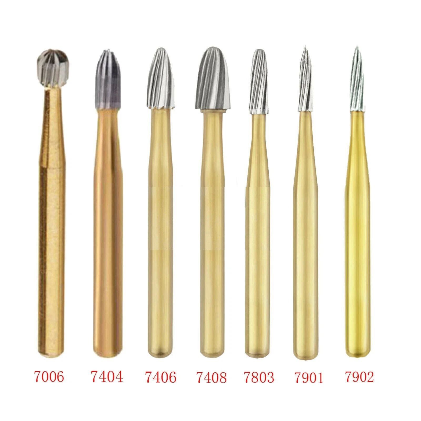10 Pcs Dental Carbide Trimming & Finishing Burs FG7404/7406/7408/7901/7902/7903