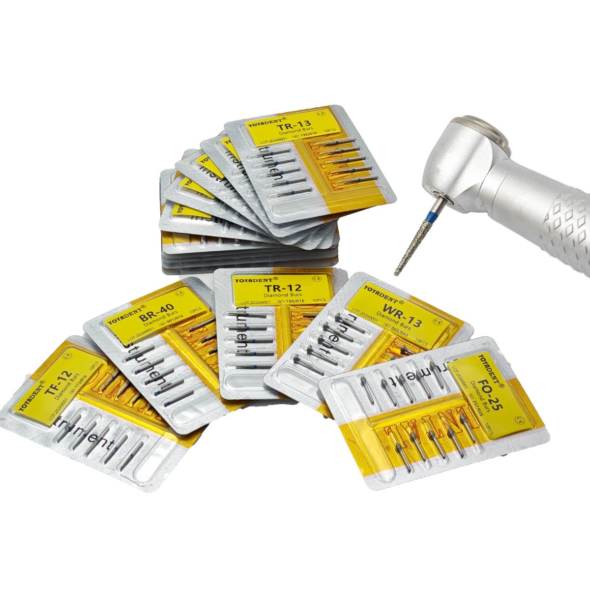 US BR Type Dental Diamond Burs Dentistry Strawberries High Speed Bur 1.6mm 20Pcs