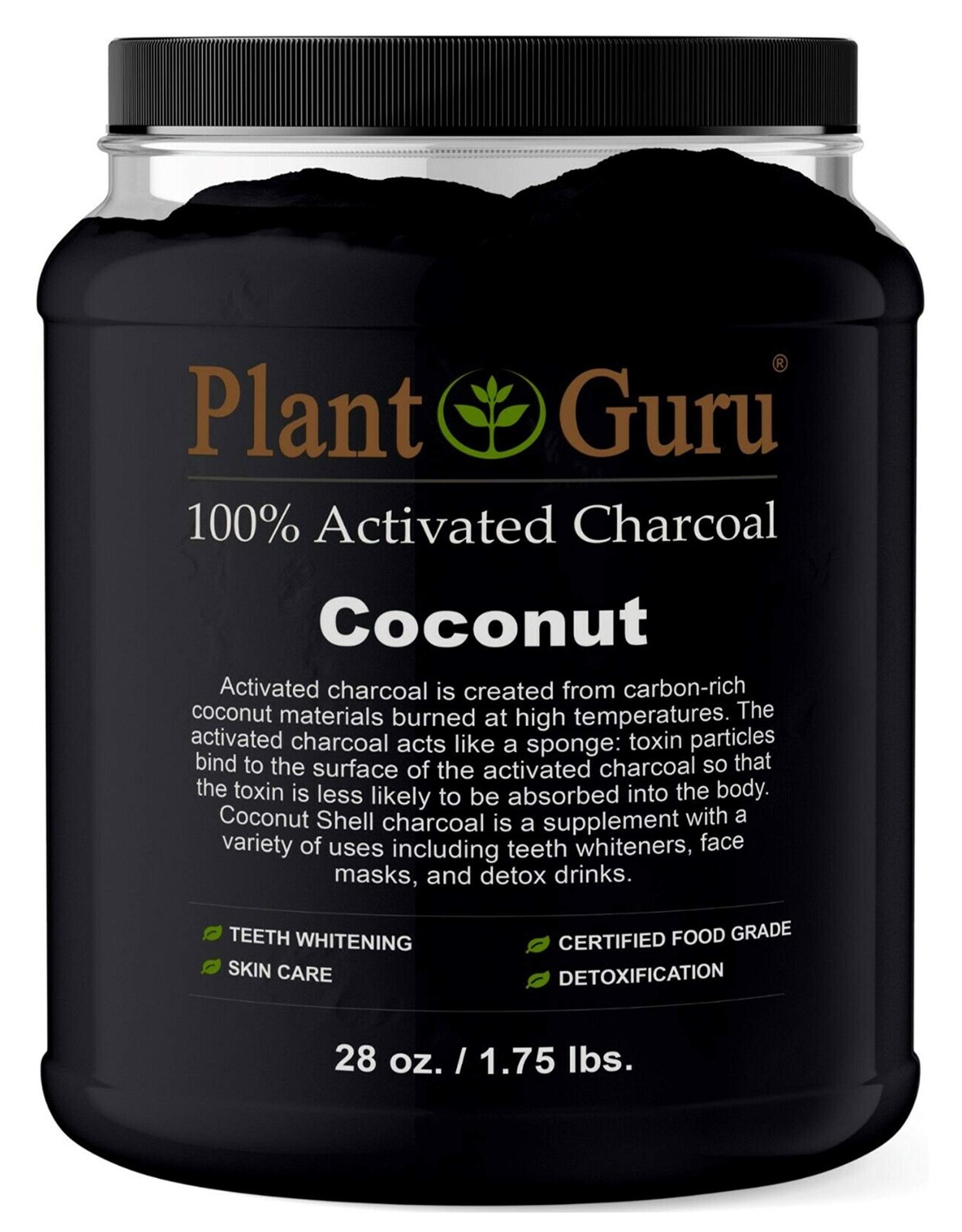 Activated Charcoal Powder Bulk – 1.75 lbs. Jar, Coconut 28 Ounce (Pack of 1)