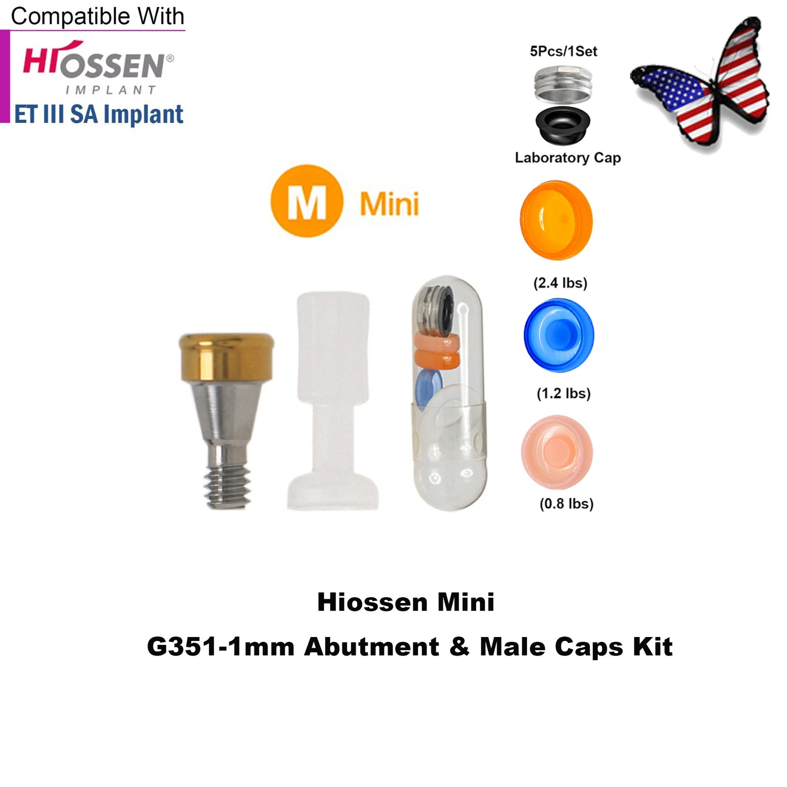 US ZEST LOCATOR Overdenture Caps Abutment Ti Hiossen ET Osstem TS Mini/Regular