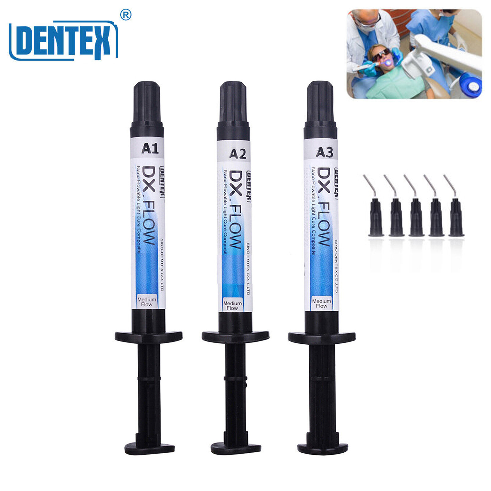 Dental Composite Resin Medium Flowable Light Cure/ Etching Gel /Bonding Adhesive