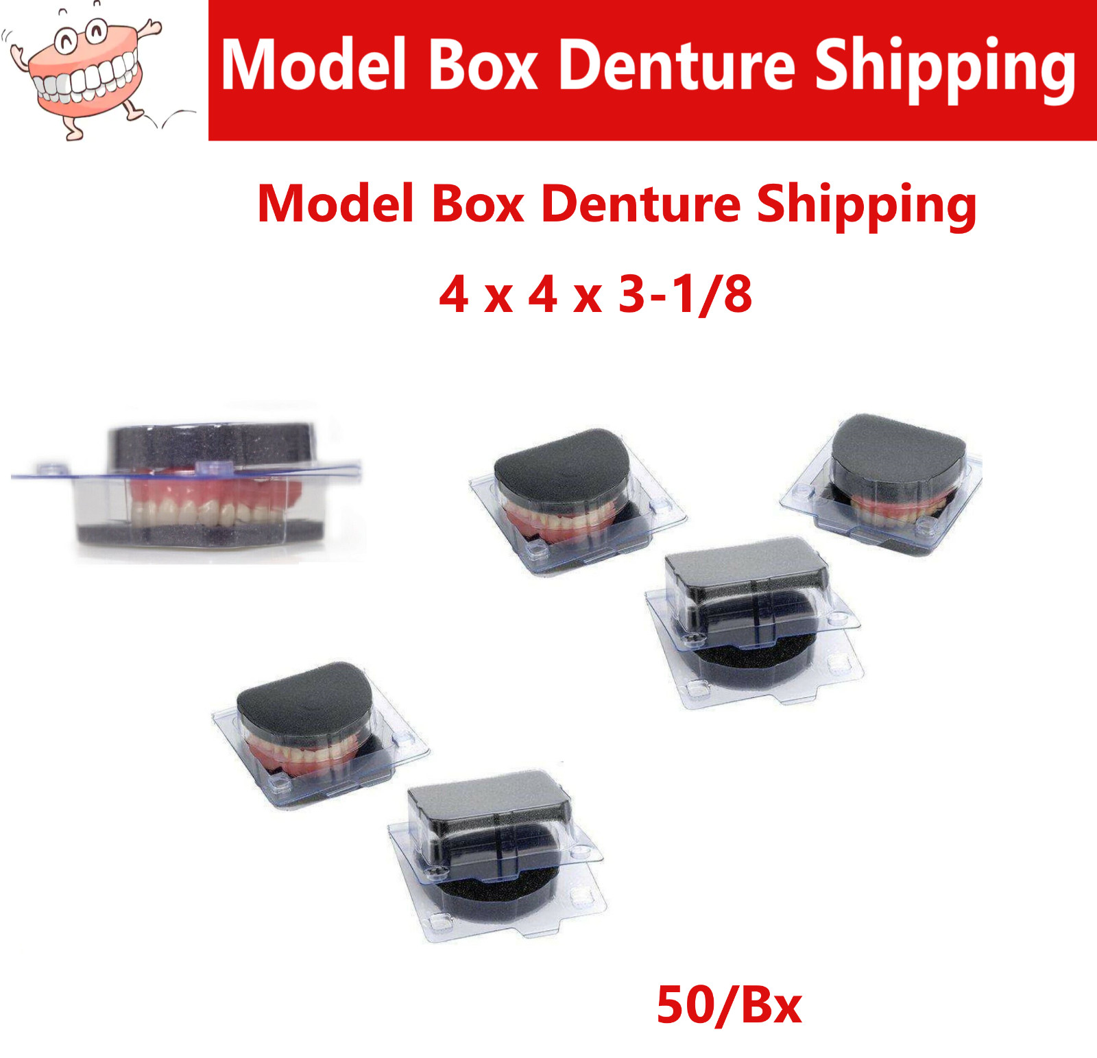 Dental Model Box Denture Shipping Denture Case 4 x 4 x 3-1/8, 30/Bx