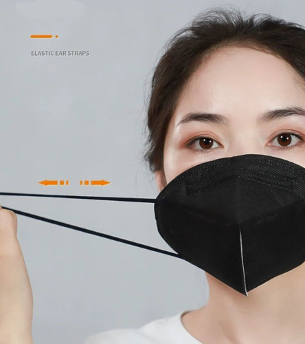 100 Black Color KN95 Protective 5 Layer Face Mask Disposable Respirator BFE 95%