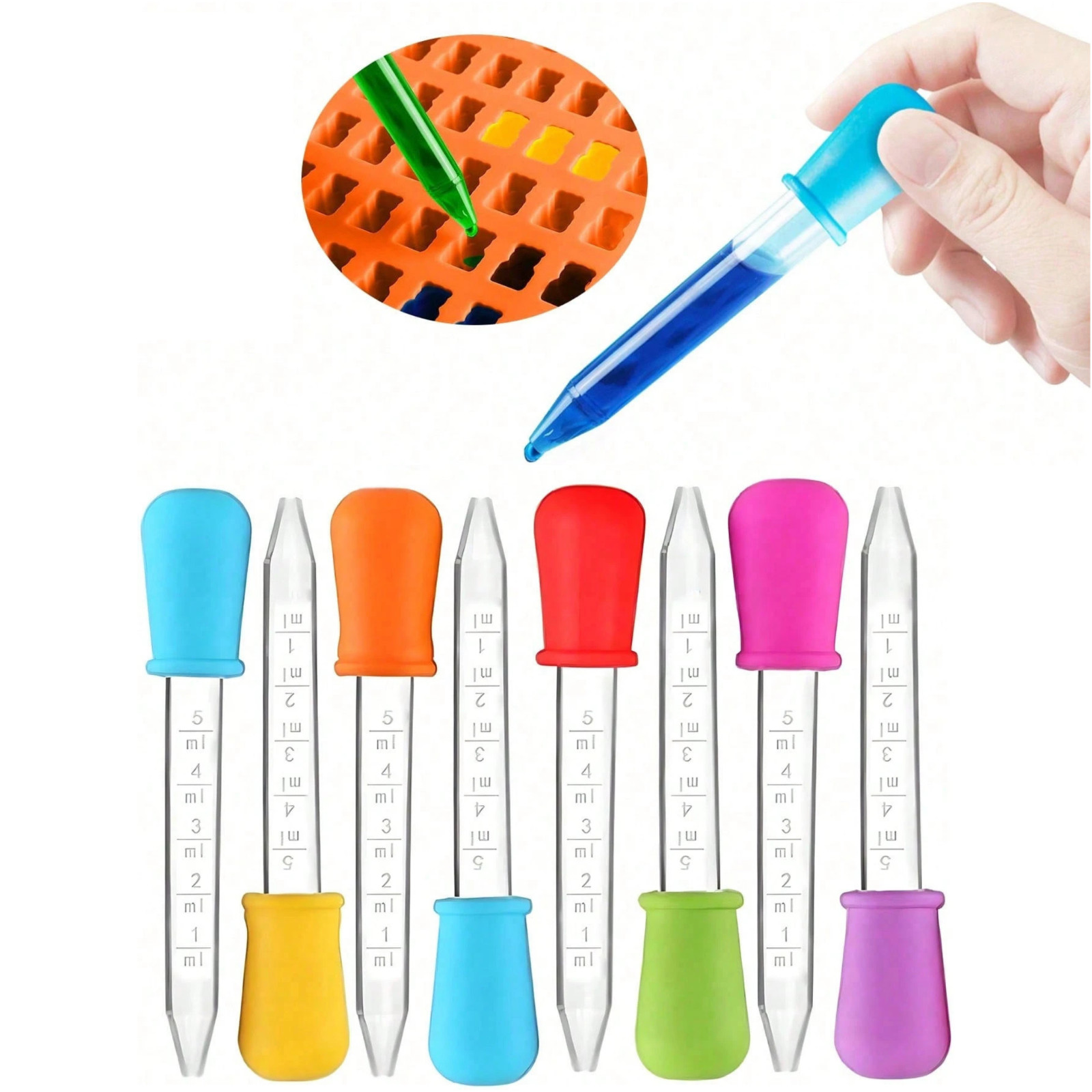 Medicine Dropper Silicone Calibrated Dropper 5ml Silicone Liquid Eye Ear Dropper