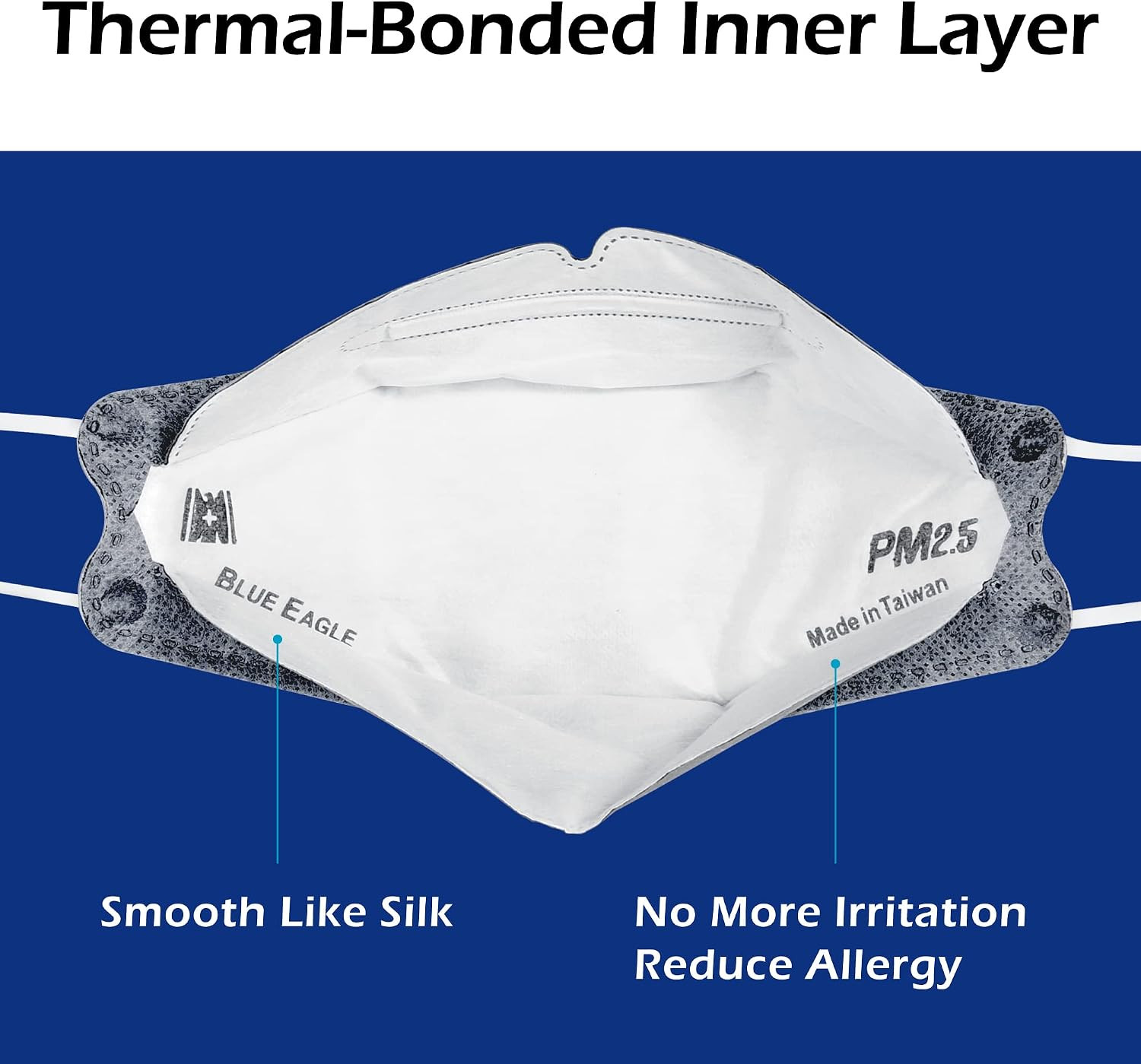 5-PLY Blueeagle Disposable Face Mask | 3D-Structure | PM 2.5 | Soft Inner Layer