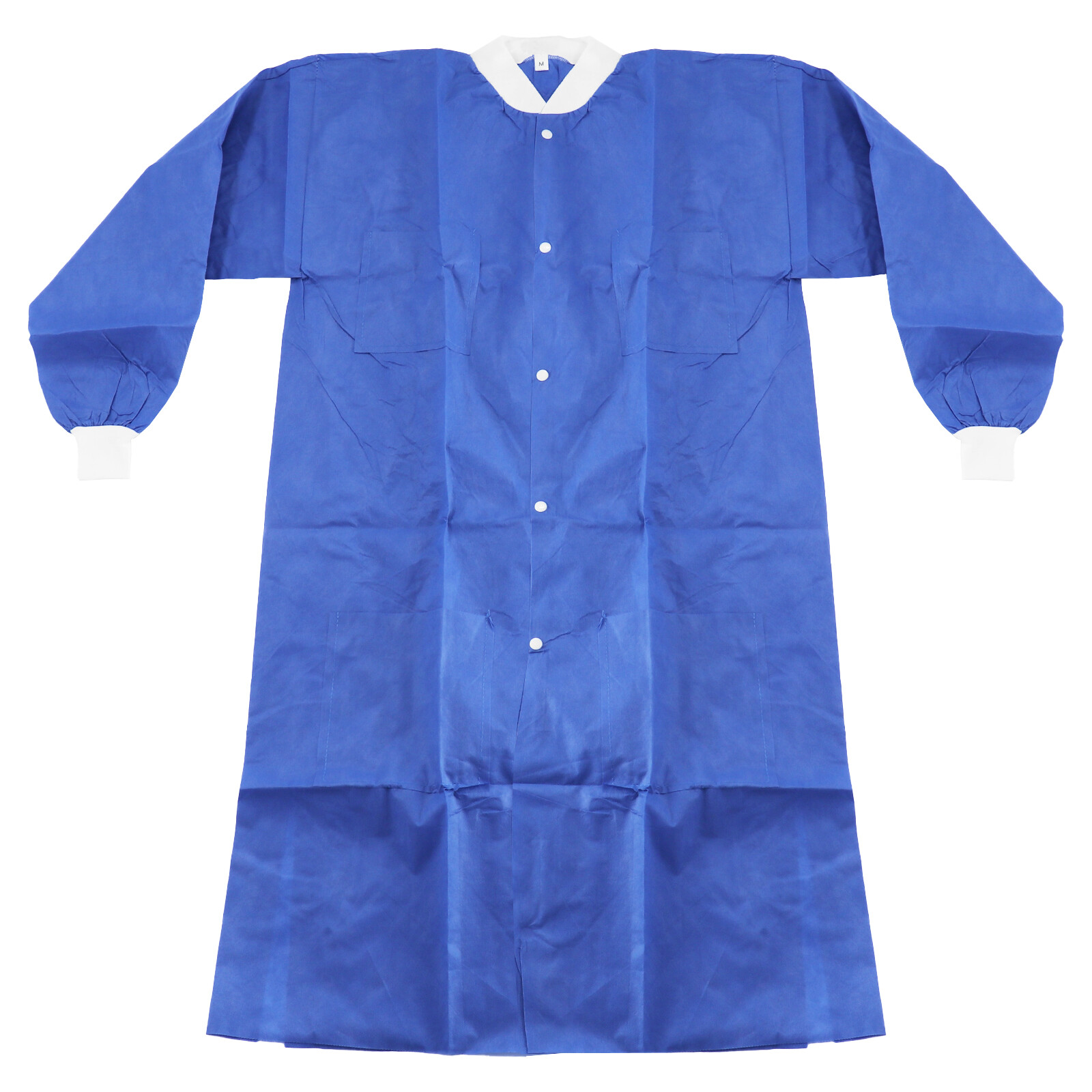 JMU Dental Disposable Lab Coat Gown 3 Pockets Blue Full Sleeve SMS Medical S-XL